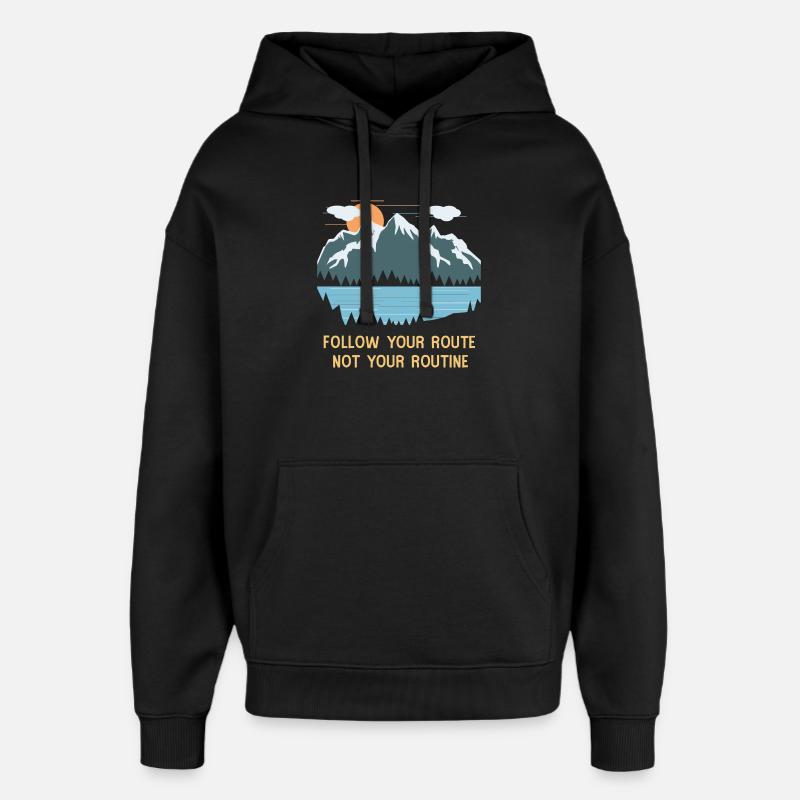 Berge - Oversized Unisex Hoodie von Stanley/Stella - Schwarz