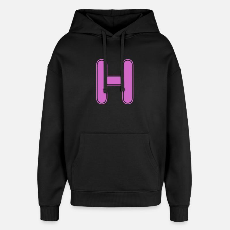 H lettre Alphabet Nom Épeller Cadeau - Sweat à capuche unisexe Stanley/Stella Oversized - noir