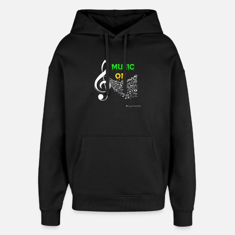 Music ON - Sweat à capuche unisexe Stanley/Stella Oversized - noir