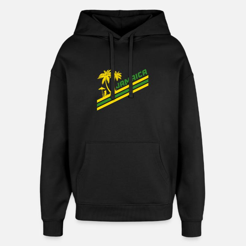 Jamaïque Palmes / Cadeau Caraïbes - Sweat à capuche unisexe Stanley/Stella Oversized - noir
