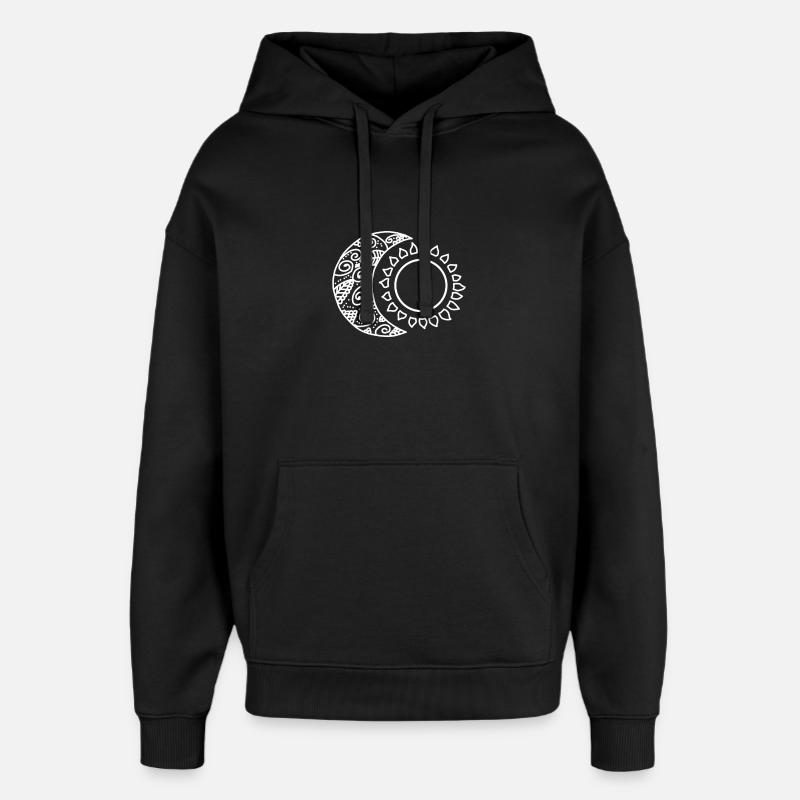 Mandala du soleil lunaire - Sweat à capuche unisexe Stanley/Stella Oversized - noir