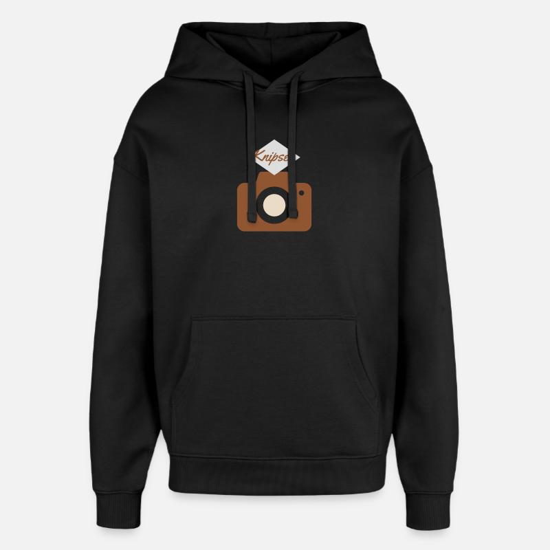Knipser Kamera Emblem - Oversized Unisex Hoodie von Stanley/Stella - Schwarz