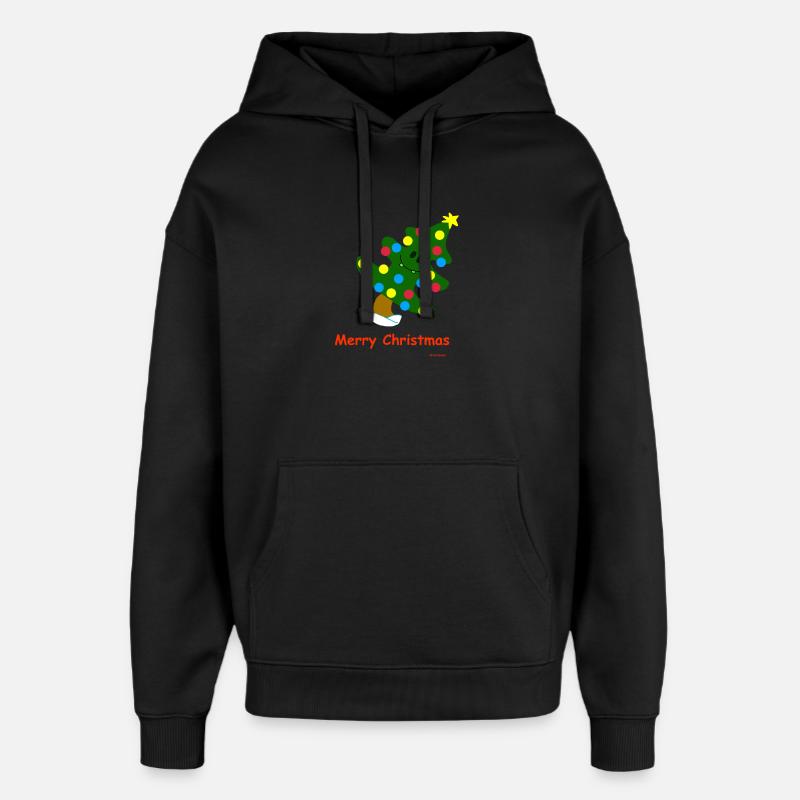 Arbre de Noël / Arbre de Noël - Sweat à capuche unisexe Stanley/Stella Oversized - noir