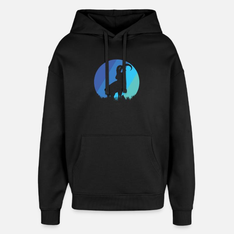 Steinbock - Oversized Unisex Hoodie von Stanley/Stella - Schwarz