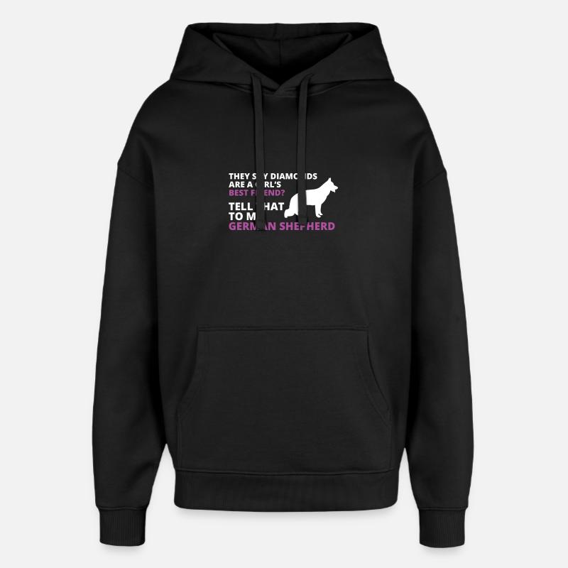 German shepherd - Oversized Unisex Hoodie by Stanley/Stella - black