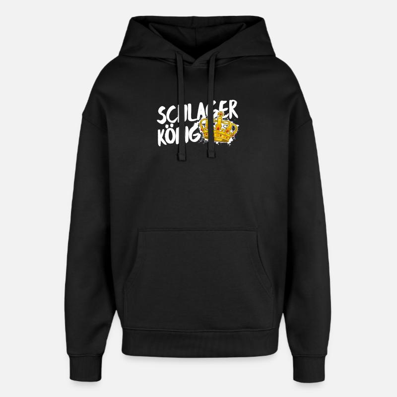Schlager King Schlager King Krone Déclaration - Sweat à capuche unisexe Stanley/Stella Oversized - noir