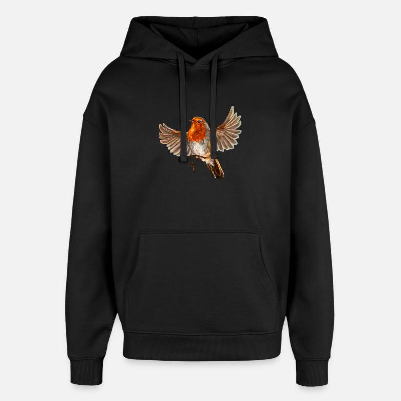 Roter Vogel - Oversized Unisex Hoodie von Stanley/Stella - Schwarz