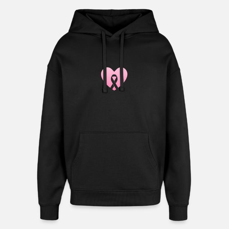 Rosa Herz mit Gewissensbogen - Oversized Unisex Hoodie von Stanley/Stella - Schwarz