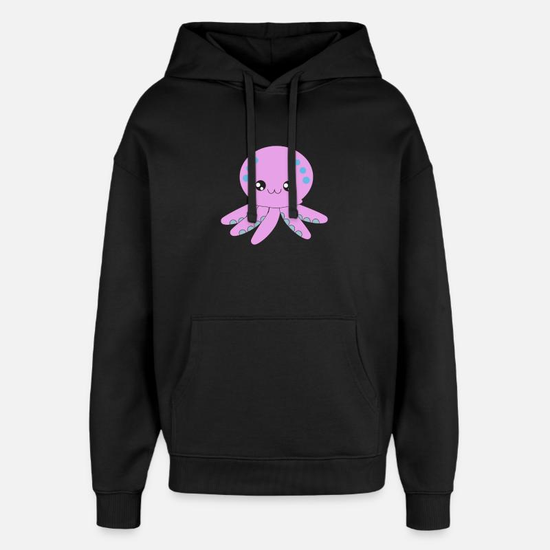 Octopus, octopus, tentacle, underwater - Oversized Unisex Hoodie by Stanley/Stella - black