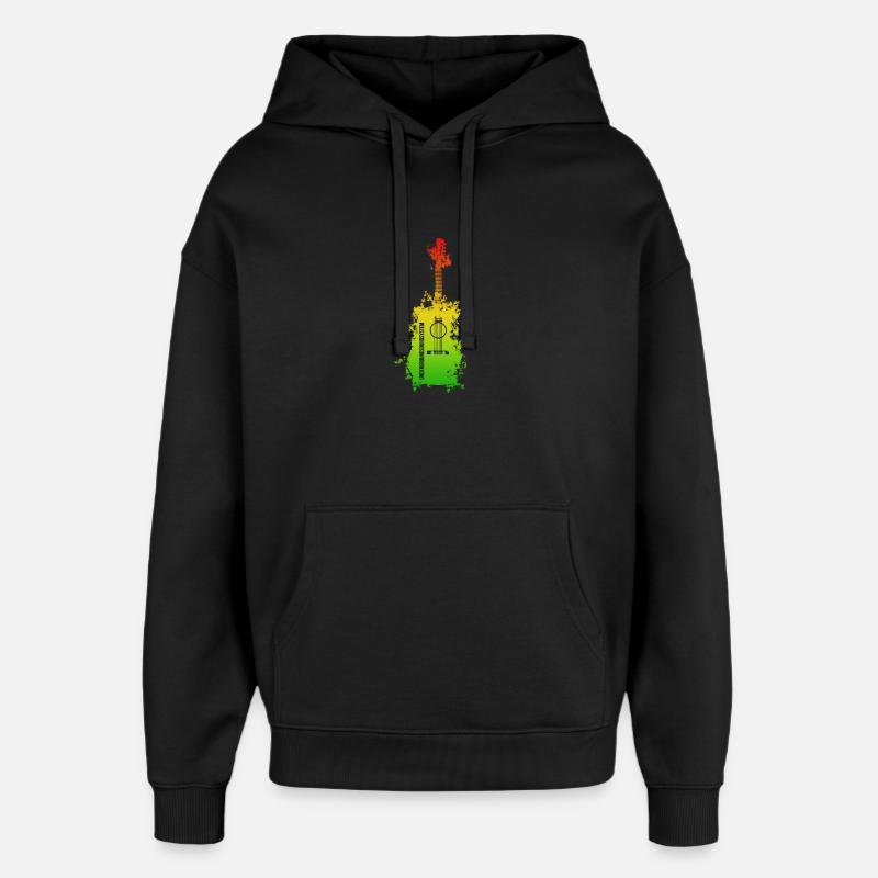 Guitare Rainbow Splatter - Sweat à capuche unisexe Stanley/Stella Oversized - noir