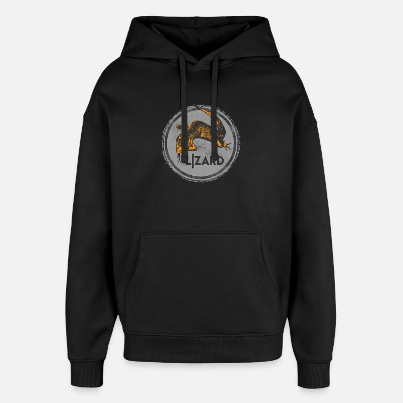Impression d’illustration de lézard créatif - Sweat à capuche unisexe Stanley/Stella Oversized - noir