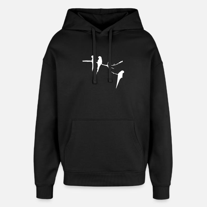 Oiseaux sur la branche - Sweat à capuche unisexe Stanley/Stella Oversized - noir