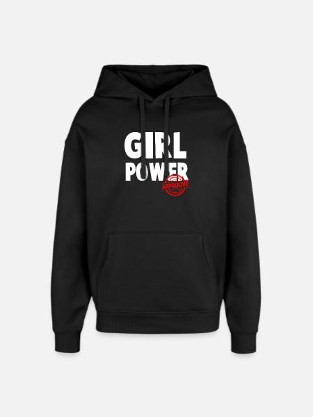 Girl Power Bold Script Design - Oversized Unisex Hoodie by Stanley/Stella - black