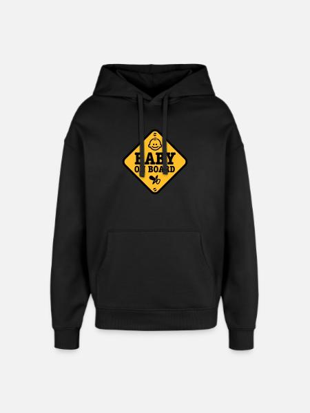 baby on board - Oversized Unisex Hoodie by Stanley/Stella - black