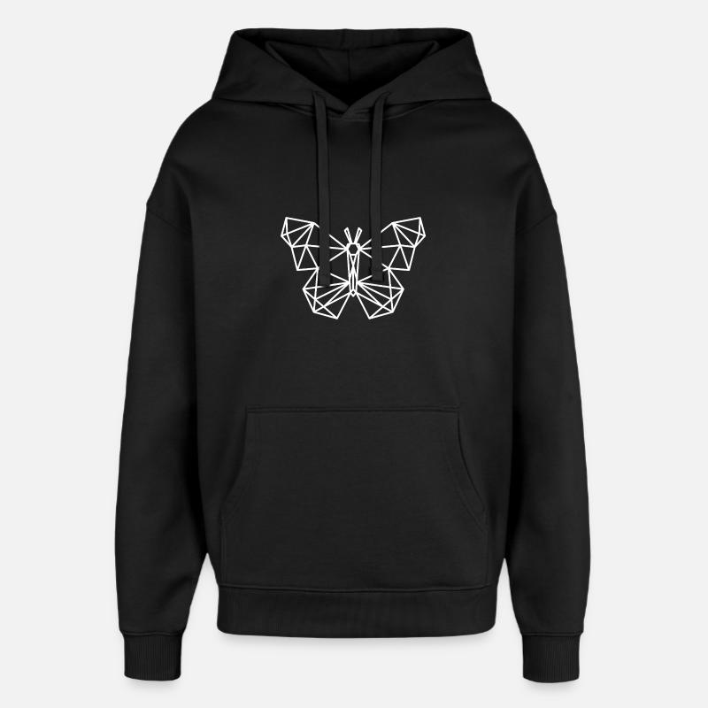 Style géométrique papillon - Sweat à capuche unisexe Stanley/Stella Oversized - noir