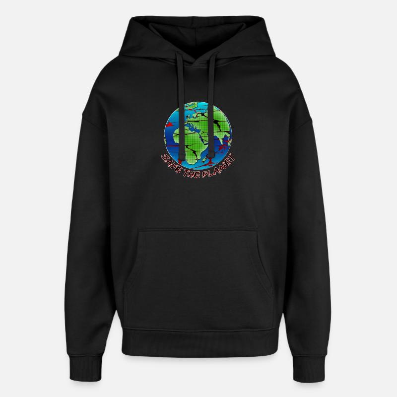 Protection de l'environnement - Sauvez la planète - Sweat à capuche unisexe Stanley/Stella Oversized - noir