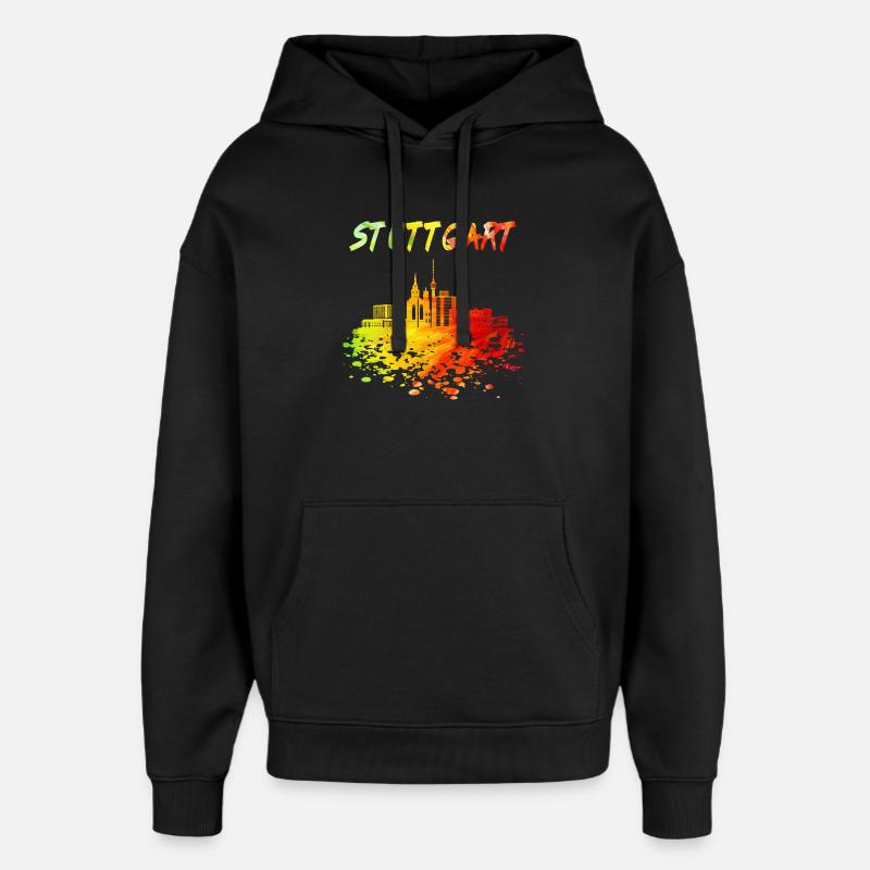 Stuttgart Skyline / Schwaben Stadt Schwarzwald - Oversized Unisex Hoodie von Stanley/Stella - Schwarz