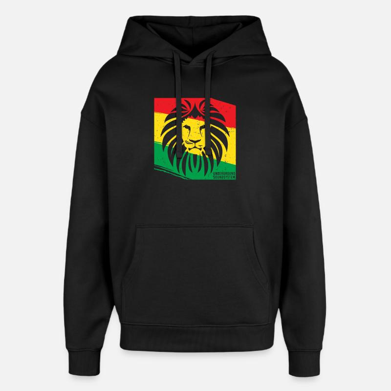 Löwe im Rasta Stil - Oversized Unisex Hoodie von Stanley/Stella - Schwarz