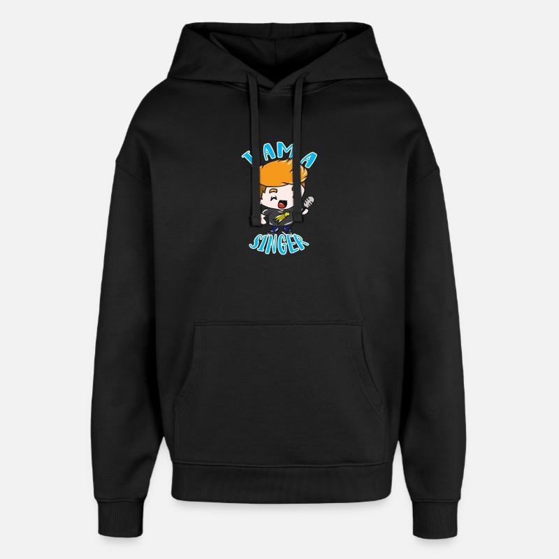 chanteur - Sweat à capuche unisexe Stanley/Stella Oversized - noir