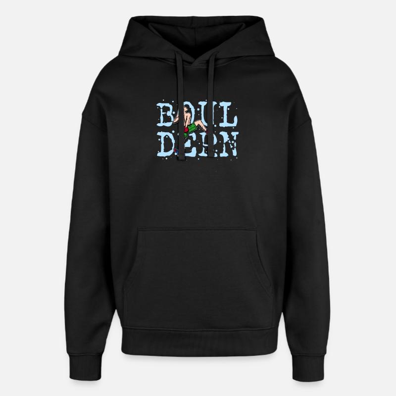 Boulder bouldering climbing mountaineering spell - Oversized Unisex Hoodie by Stanley/Stella - black