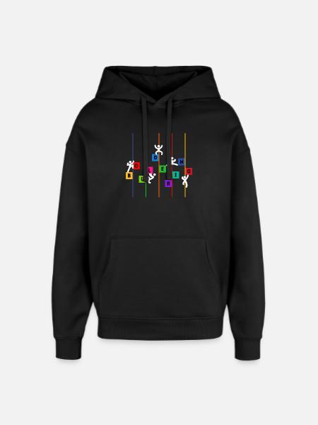 Boulder Climbing Mountaineering Funny Funny Sport - Oversized Unisex Hoodie by Stanley/Stella - black