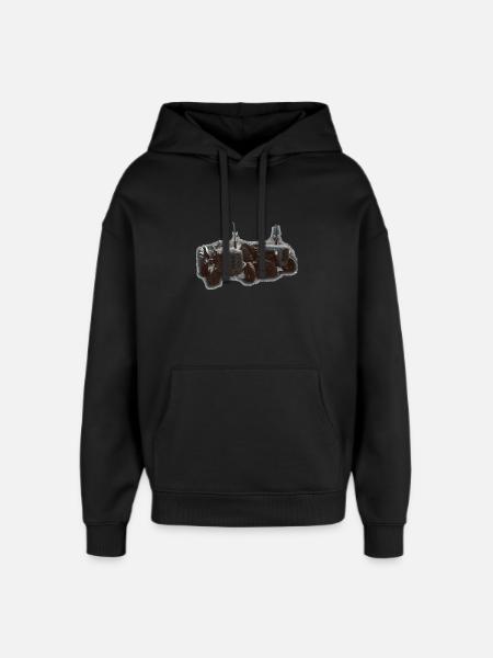 Traktorenduo im Feld - Oversized Unisex Hoodie von Stanley/Stella - Schwarz
