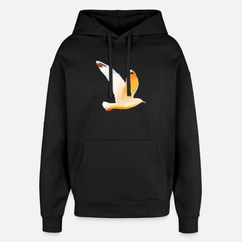 mouette - Sweat à capuche unisexe Stanley/Stella Oversized - noir