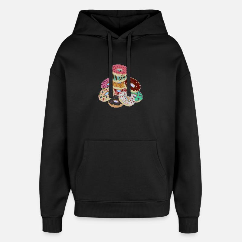 Pyramide der Regenbogen-Donuts - Oversized Unisex Hoodie von Stanley/Stella - Schwarz