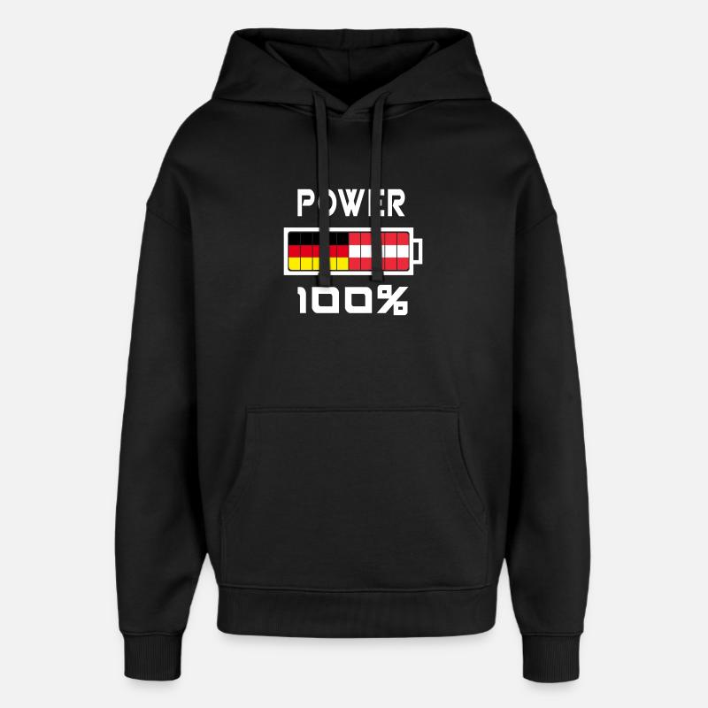 L'Allemagne et l'Autriche Power 100% - Sweat à capuche unisexe Stanley/Stella Oversized - noir