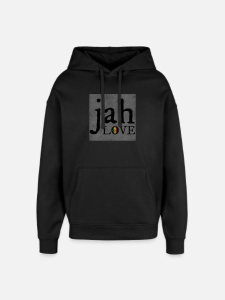 Jah Love Graffiti Design - Oversized Unisex Hoodie by Stanley/Stella - black