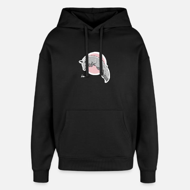chasse au renard des neiges - Sweat à capuche unisexe Stanley/Stella Oversized - noir