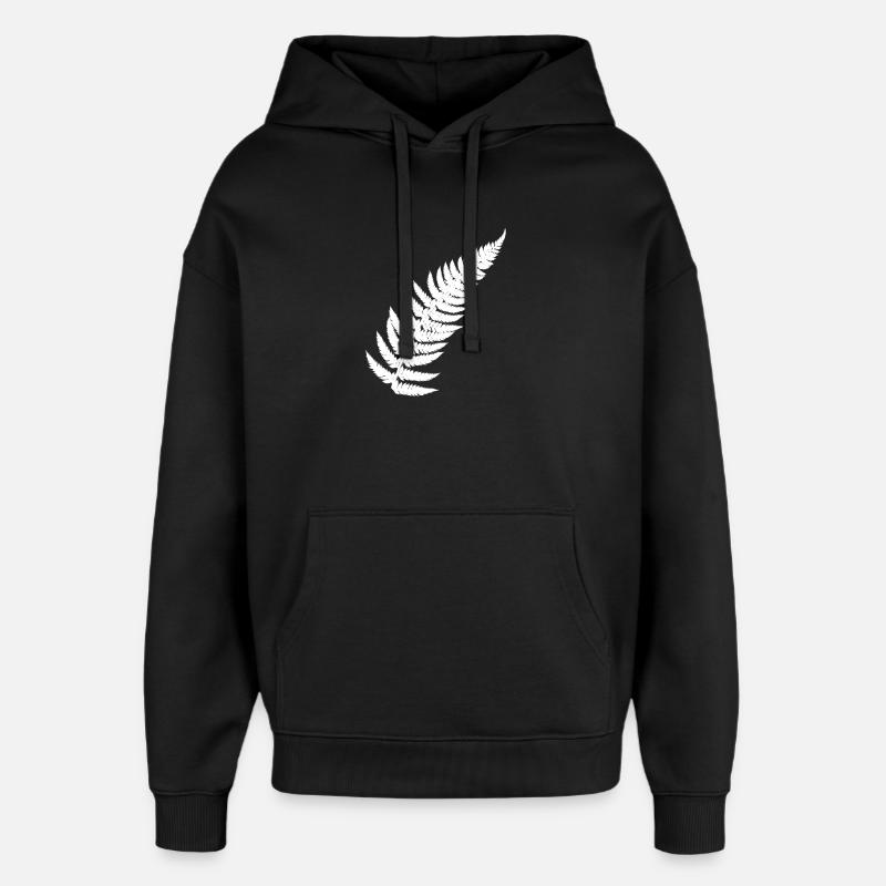 Plume de fougère contrastée - Sweat à capuche unisexe Stanley/Stella Oversized - noir