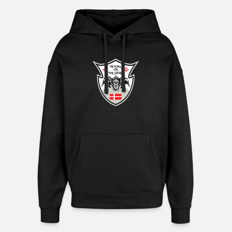 Design Danemark Viking - Sweat à capuche unisexe Stanley/Stella Oversized - noir