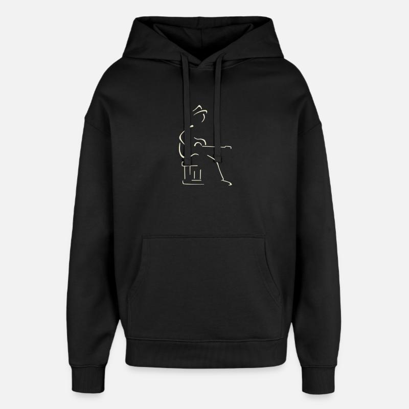 Guitariste blues - Sweat à capuche unisexe Stanley/Stella Oversized - noir