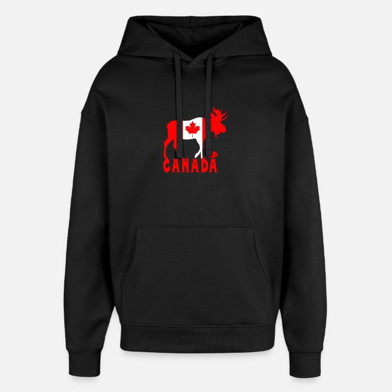 Kanada Elch - Oversized Unisex Hoodie von Stanley/Stella - Schwarz
