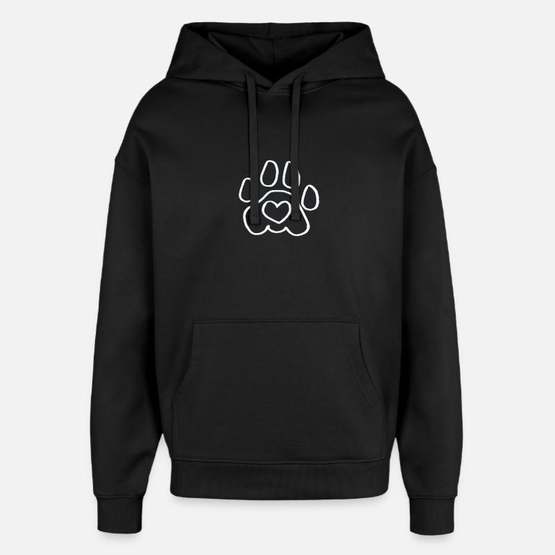 Empreinte de patte de chien - Sweat à capuche unisexe Stanley/Stella Oversized - noir