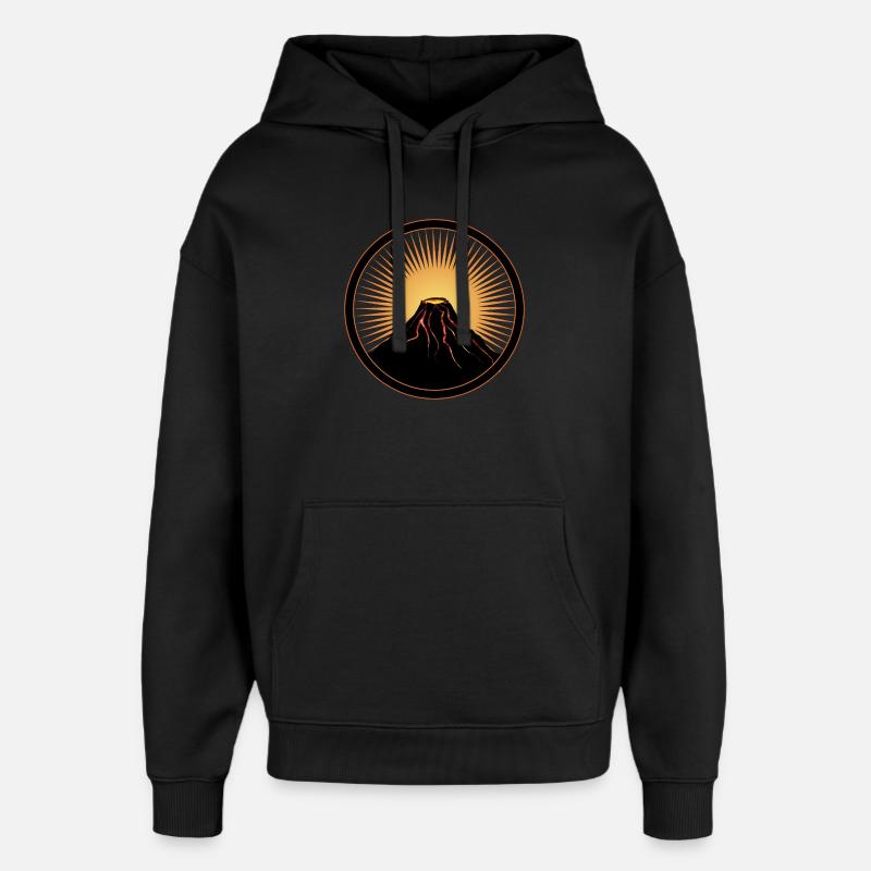 Patch volcanique avec lave liquide - Sweat à capuche unisexe Stanley/Stella Oversized - noir