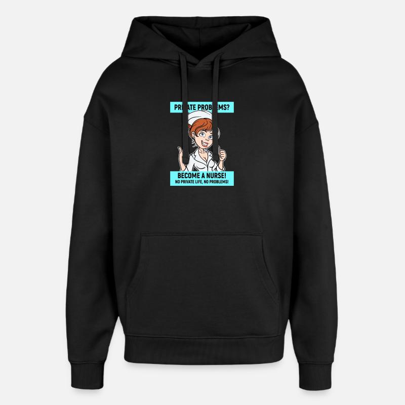 Krankenschwester Lustig Statement Pflegerin Beruf - Oversized Unisex Hoodie von Stanley/Stella - Schwarz