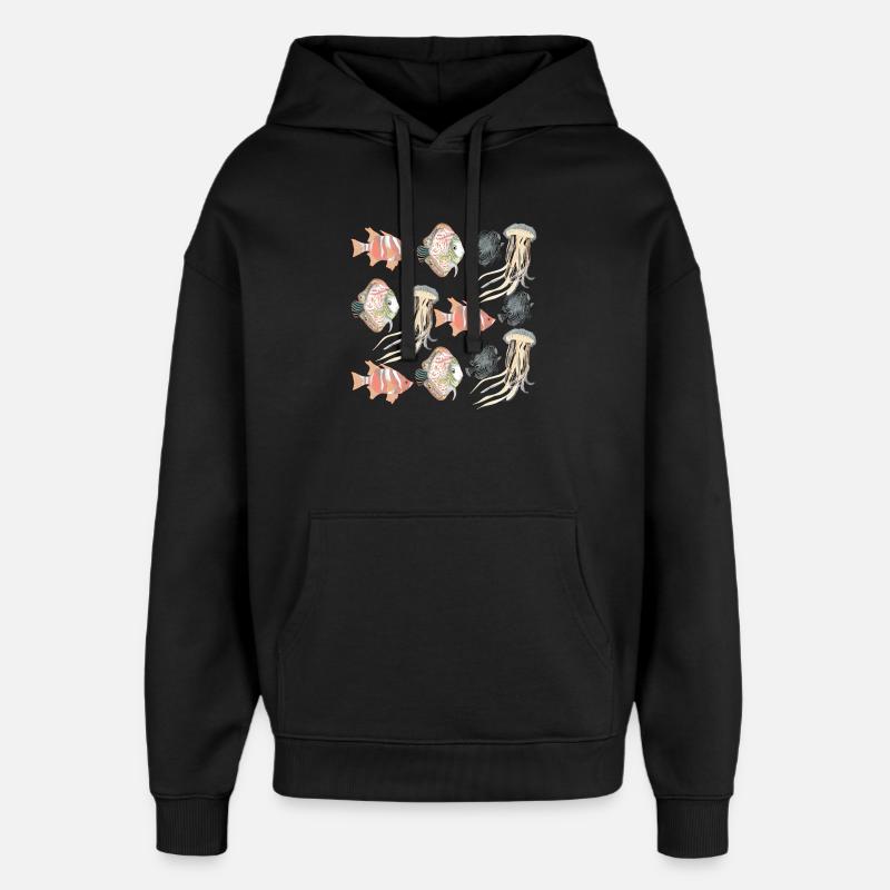 SEALIFE-MUSTER - Oversized Unisex Hoodie von Stanley/Stella - Schwarz