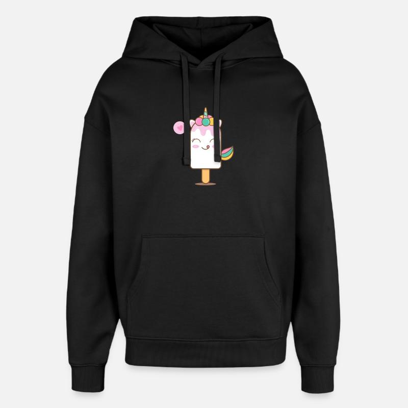 Popsicle enchanté licorne - Sweat à capuche unisexe Stanley/Stella Oversized - noir