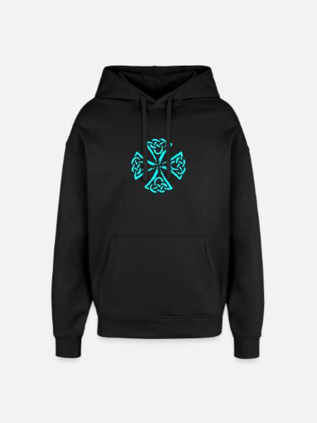 Celtic Symbols Strength Courage - Oversized Unisex Hoodie by Stanley/Stella - black