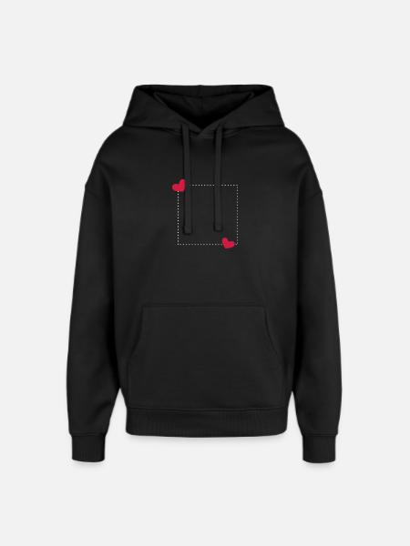 Heart Frame Ornament Line - Oversized Unisex Hoodie by Stanley/Stella - black
