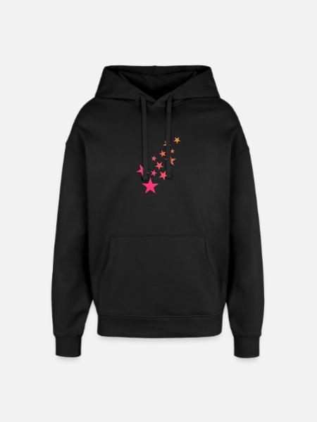 Stern Sternchen Muster Dekoration - Oversized Unisex Hoodie von Stanley/Stella - Schwarz