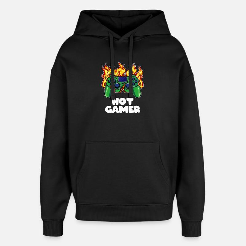 Gamer Zocker Controller - Oversized Unisex Hoodie von Stanley/Stella - Schwarz