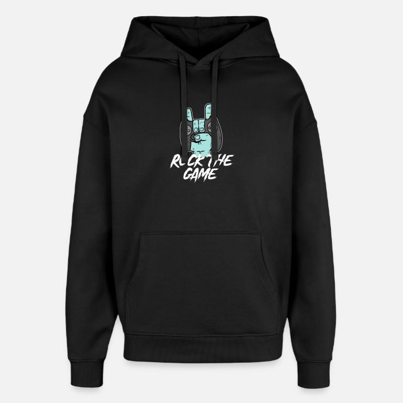 Gamer Saying Zocker Controller Game - Oversized Unisex Hoodie by Stanley/Stella - black