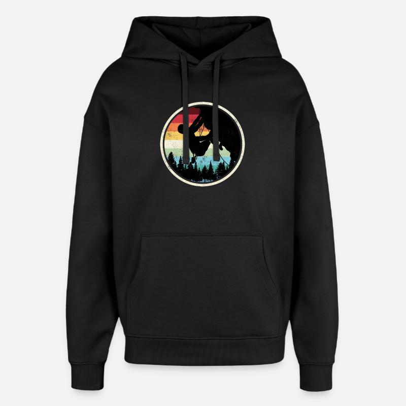 Rainbow Forest Climber Silhouette - Oversized Unisex Hoodie by Stanley/Stella - black