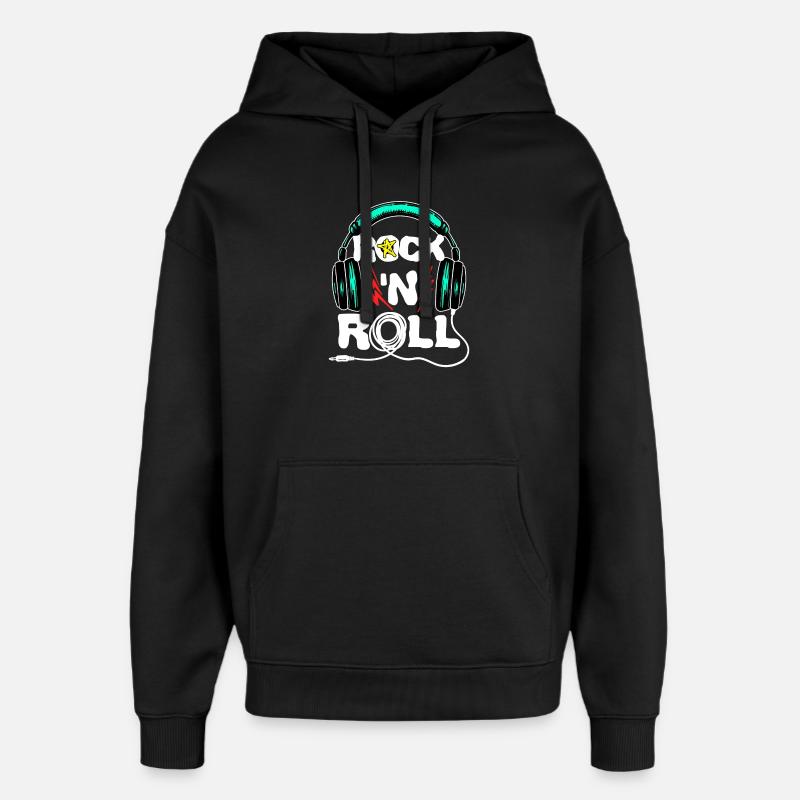 Cool Headset Funny Saying - Oversized Unisex Hoodie by Stanley/Stella - black