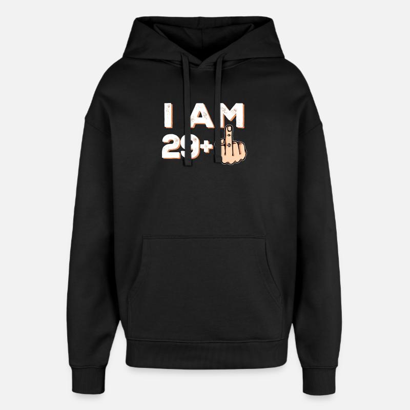 30 Statement Thirtieth Birthday - Oversized Unisex Hoodie by Stanley/Stella - black