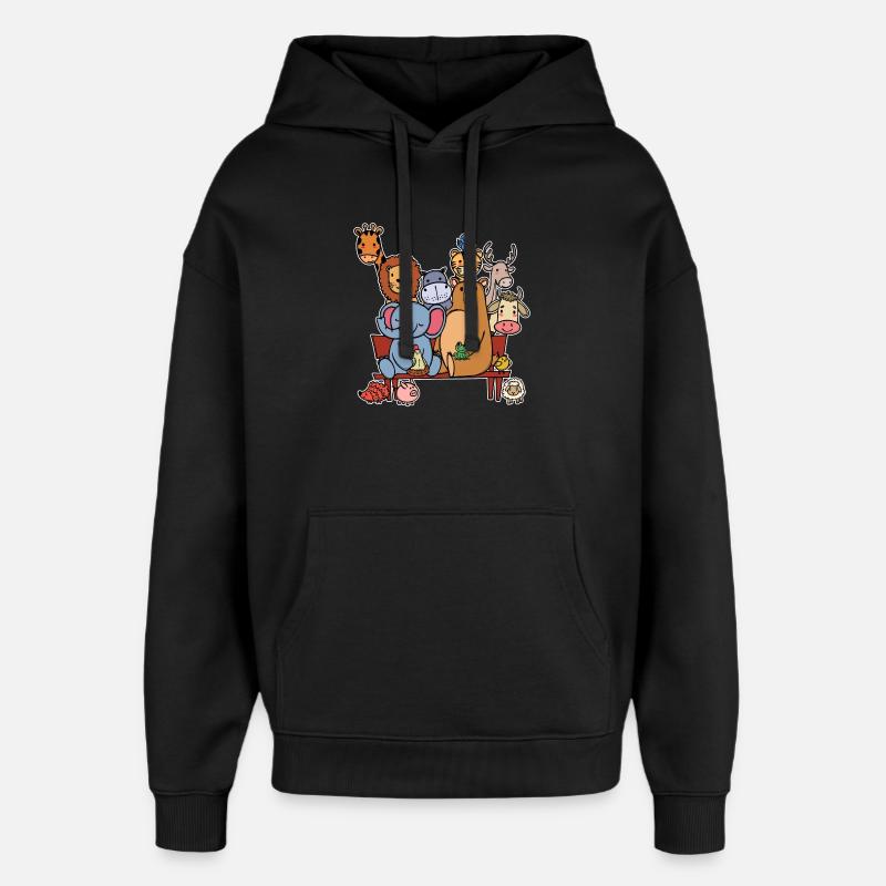 Animaux animaux Animaux - Sweat à capuche unisexe Stanley/Stella Oversized - noir
