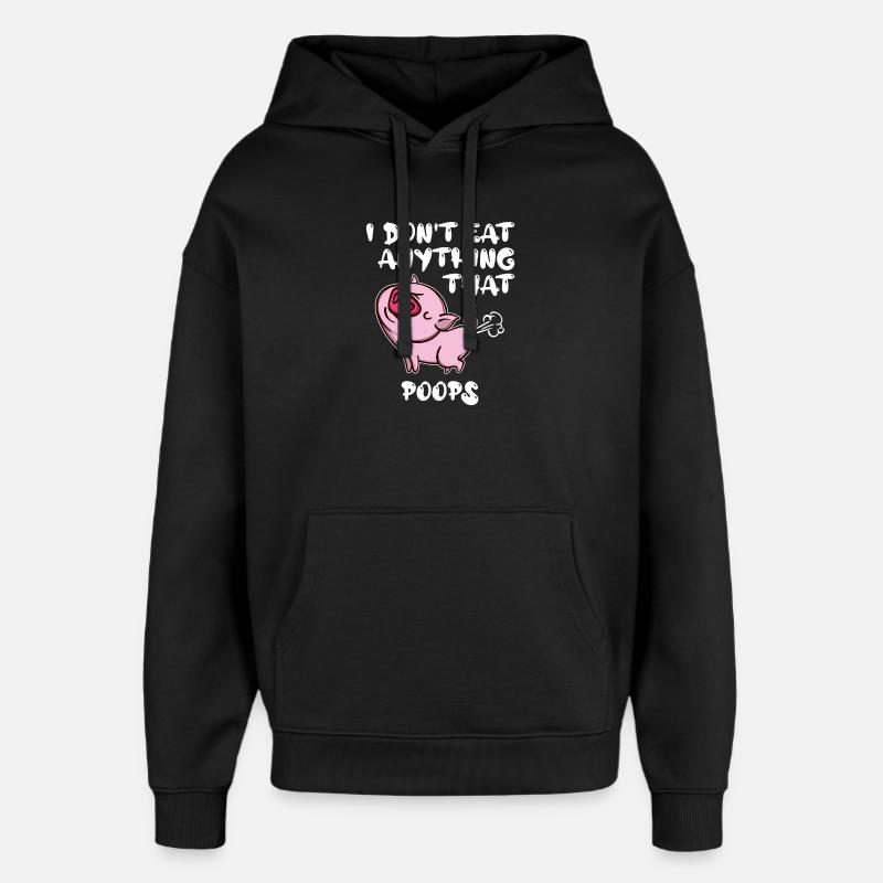 Déclaration porc végétalien - Sweat à capuche unisexe Stanley/Stella Oversized - noir